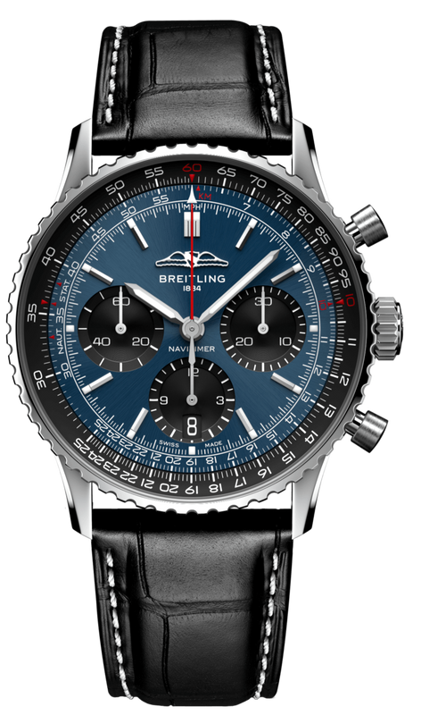 Breitling Navitimer B01 Chronograph 41 Blue Dial Black Leather Strap Watch for Men - AB0139241C1P1 Authentic Buy Shop Now