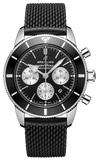 Breitling Superocean Heritage B01 Chronograph 44 Black Dial Black Mesh Bracelet Watch for Men - AB0162121B1S1 Authentic Buy Shop Now