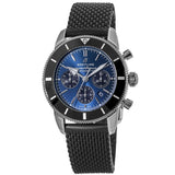 Breitling Superocean Heritage B01 Chronograph 44 Blue Dial Black Mesh Bracelet Watch for Men - AB0162121C1S1 Authentic Buy Shop Now