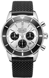 Breitling Superocean Heritage B01 Chronograph 44 Silver Dial Black Mesh Bracelet Watch for Men - AB0162121G1S1 Authentic Buy Shop Now
