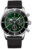 Breitling Superocean Heritage B01 Chronograph 44 Limited Edition Green Dial Black Mesh Bracelet Watch for Men - AB01621A1L1S1 Authentic Buy Shop Now