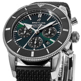 Breitling Superocean Heritage B01 Chronograph 44 Limited Edition Green Dial Black Mesh Bracelet Watch for Men - AB01621A1L1S1 Authentic Buy Shop Now