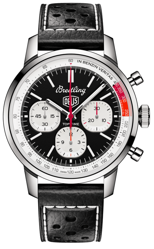 Breitling Top Time B01 Deus Black Dial Black Leather Strap Watch for Men - AB01765A1B1X1 Authentic Buy Shop Now