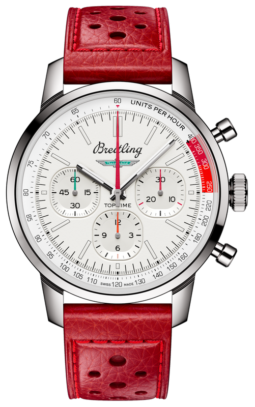 Breitling Top Time B01 Ford Thunderbird White Dial Red Leather Strap Watch for Men - AB01766A1A1X1 Authentic Buy Shop Now