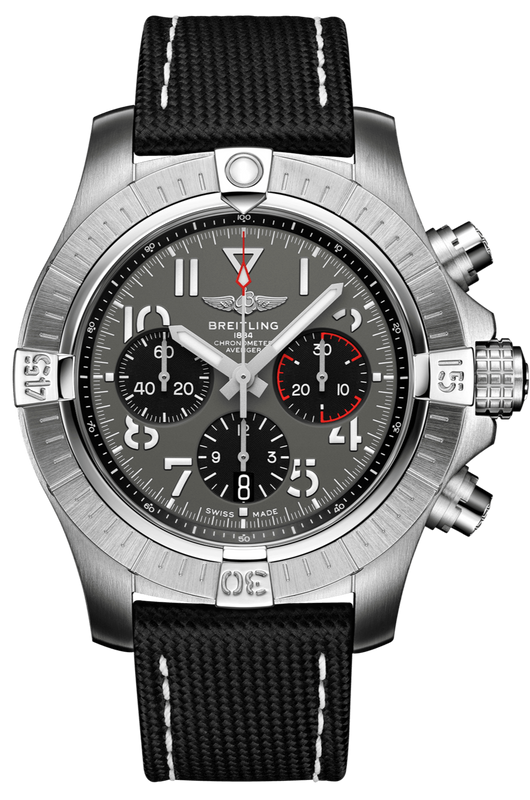 Breitling Avenger B01 Chronograph 45 Anthracite Dial Black Nylon Strap Watch for Men - AB01821A1B1X1 Authentic Buy Shop Now