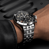 Breitling Super Avi B04 Chronograph GMT 46 P-51 Mustang Black Dial Silver Steel Strap Watch for Men - AB04453A1B1A1 Authentic Buy Shop Now