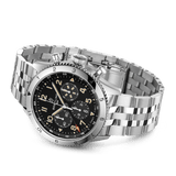 Breitling Super Avi B04 Chronograph GMT 46 P-51 Mustang Black Dial Silver Steel Strap Watch for Men - AB04453A1B1A1 Authentic Buy Shop Now
