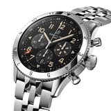 Breitling Super Avi B04 Chronograph GMT 46 P-51 Mustang Black Dial Silver Steel Strap Watch for Men - AB04453A1B1A1 Authentic Buy Shop Now