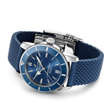 Breitling Superocean Heritage B20 Automatic 42 Blue Dial Blue Mesh Bracelet Watch for Men - AB2010161C1S1 Authentic Buy Shop Now