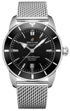 Breitling Superocean Heritage B20 Automatic 46 Black Dial Silver Mesh Bracelet Watch for Men - AB2020121B1A1 Authentic Buy Shop Now