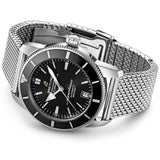 Breitling Superocean Heritage B20 Automatic 46 Black Dial Silver Mesh Bracelet Watch for Men - AB2020121B1A1 Authentic Buy Shop Now