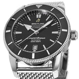 Breitling Superocean Heritage B20 Automatic 46 Black Dial Silver Mesh Bracelet Watch for Men - AB2020121B1A1 Authentic Buy Shop Now