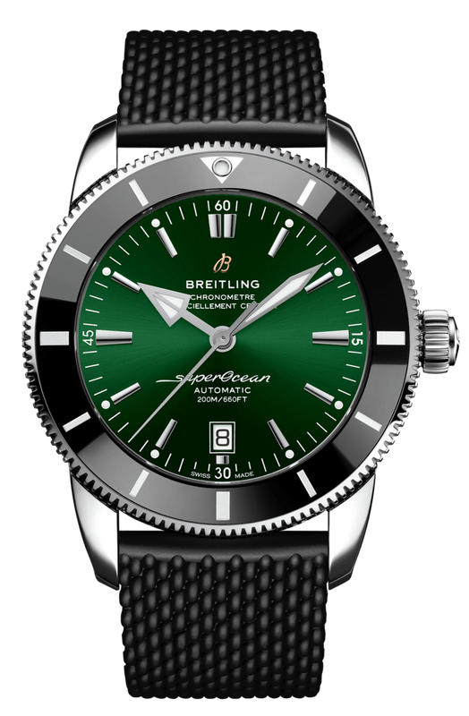 Breitling Superocean Heritage B20 Automatic 46 Green Dial Black Mesh Bracelet Watch for Men - AB2020121L1S1 Authentic Buy Shop Now