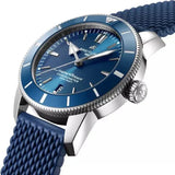 Breitling Superocean Heritage II B20 44mm Blue Dial Blue Rubber Strap Mens Watch - AB2030161C1S1 Authentic Buy Shop Now