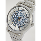 Emporio Armani Meccanico Automatic Silver Dial Silver Steel Strap Watch for Men - AR60006 Authentic Buy Shop Now