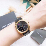 Marc Jacobs Mandy Black Dial Black Leather Strap Watch for Women - MJ1597 Authentic Buy Shop Now