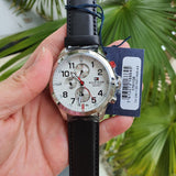 Tommy Hilfiger Trent Multifunction White Dial Black Leather Strap Watch for Men - 1791138 Authentic Buy Shop Now