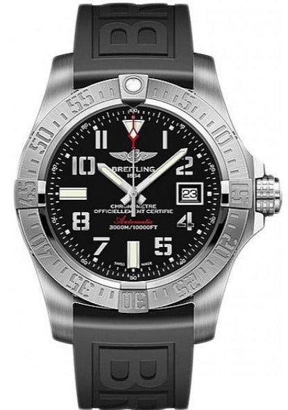 Breitling Avenger II Seawolf Stainless Steel 45mm Black Rubber Strap Mens Watch - A1733110/BC31/153S Authentic Buy Shop Now
