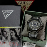 Guess Rigor Multifunction Black Dial Black Steel Strap Watch For Men - W0218G1 Authentic Buy Shop Now