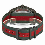 Gucci Dive Green & Red Dial Green & Red Nylon Strap Watch For Men - YA136216 Authentic Buy Shop Now