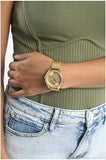 Guess Tri Glitz Quartz Diamonds Gold Dial Gold Mesh Bracelet Watch For Women - W1142L2 Authentic Buy Shop Now