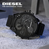 Diesel Mr Daddy 2.0 Chronograph Black Dial Black Steel Strap Watch For Men - DZ7396 Authentic Buy Shop Now