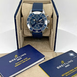Breitling Superocean Heritage Chronograph 44 Blue Dial Blue Mesh Bracelet Watch for Men - A13313161C1S1 Authentic Buy Shop Now