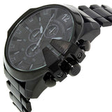 Diesel Mega Chief Chronograph Black Dial Black Steel Strap Watch For Men - DZ4355 Authentic Buy Shop Now