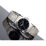 Gucci G Timeless Diamonds Mother of Pearl Black Dial Silver Steel Strap Watch For Women - YA126505 Authentic Buy Shop Now