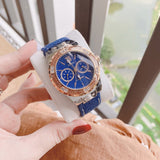 Guess Limelight Quartz Analog Blue Dial Blue Denim Strap Watch For Women - W0775l10 Authentic Buy Shop Now