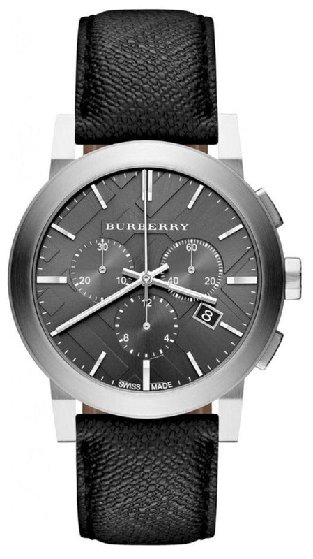 Burberry The City Grey Dial Black Leather Strap Watch for Men - BU9359 Authentic Buy Shop Now