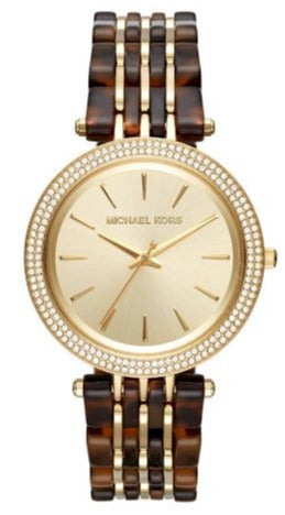 Michael Kors Darci Gold Dial Brown Two Tone Steel Strap Watch for Women - MK4326 Authentic Buy Shop Now