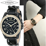 Fossil Riley Black Dial Black Leather Strap Watch for Women - ES3696 Authentic Buy Shop Now