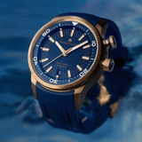 Maurice Lacroix Pontos Divers Limited Edition Blue Dial Blue Leather Strap Watch For Men - PT6248-BRZ0B-430-4 Authentic Buy Shop Now