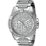 Guess Frontier Diamonds Silver Dial Silver Steel Strap Watch For Women - W1156L1 Authentic Buy Shop Now