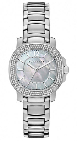 Burberry The Britain Diamonds Mother of Pearl Dial Silver Steel Strap Watch for Women - BBY1801 Authentic Buy Shop Now