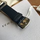 Versace Manifesto Quartz Blue Dial Blue Leather Strap Watch For Men - VBQ01017 Authentic Buy Shop Now