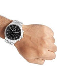 Fossil Pilot Chronograph Black Dial Silver Steel Strap Watch for Men - FS5141 Authentic Buy Shop Now