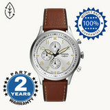 Fossil Retro Pilot Chronograph Silver Dial Brown Leather Strap Watch for Men - FS5809 Authentic Buy Shop Now