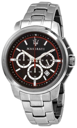 Maserati Successo Chronograph Black Dial Silver Steel Strap Watch For Men - R8873621009 Authentic Buy Shop Now