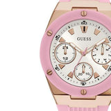 Guess Athena White Dial Pink Rubber Strap Watch For Women - GW0030L4 Authentic Buy Shop Now