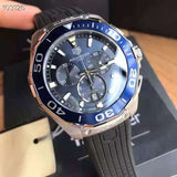 Tag Heuer Aquaracer Chronograph Blue Dial Black Rubber Strap Watch for Men - CAY111B.FT6041 Authentic Buy Shop Now