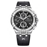 Maurice Lacroix Aikon Chronograph Black Dial Black Leather Strap Watch for Men - AI1018-SS001-330-1 Authentic Buy Shop Now