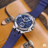 Maurice Lacroix Aikon Chronograph Blue Dial Blue Leather Strap Watch for Men - AI1018-SS001-430-1 Authentic Buy Shop Now