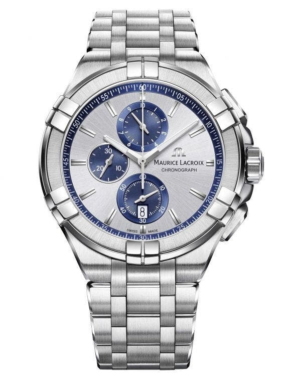 Maurice Lacroix Aikon Chronograph Silver Dial Silver Steel Strap Watch for Men - AI1018-SS002-131-1 Authentic Buy Shop Now
