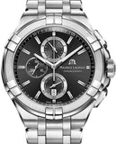 Maurice Lacroix Aikon Chronograph Black Dial Silver Steel Strap Watch for Men - AI1018-SS002-330-1 Authentic Buy Shop Now