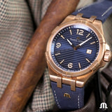 Maurice Lacroix Aikon Date Limited Edition Blue Dial Blue Leather Strap Watch For Men - AI1028-BRZ01-420-1 Authentic Buy Shop Now