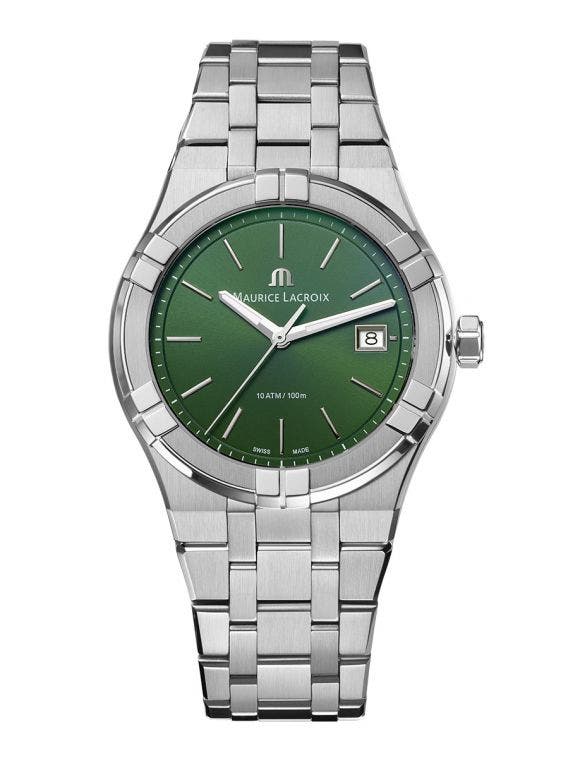 Maurice Lacroix Aikon Automatic Green Dial Silver Steel Strap Watch for Men - AI1807-SS002-630-1 Authentic Buy Shop Now