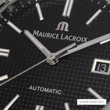 Maurice Lacroix Aikon Date Automatic Black Dial Black Leather Strap Watch For Men - AI6008-SS001-330-1 Authentic Buy Shop Now