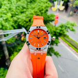 Maurice Lacroix Aikon Automatic Date Orange Dial Silver Steel Strap Watch For Men - AI6008-SS00F-530-E Authentic Buy Shop Now